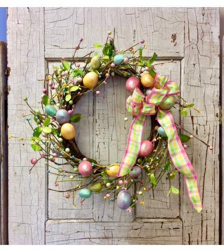 Easter Egg Wreath with Bow