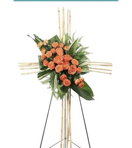 The Sugar Cane Standing Spray. An arrangement by Seasons Change Designs.