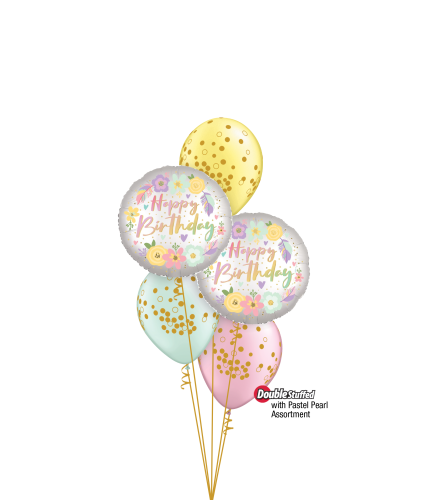 Boho Birthday Flowers Classic Confetti Balloon Bouquet