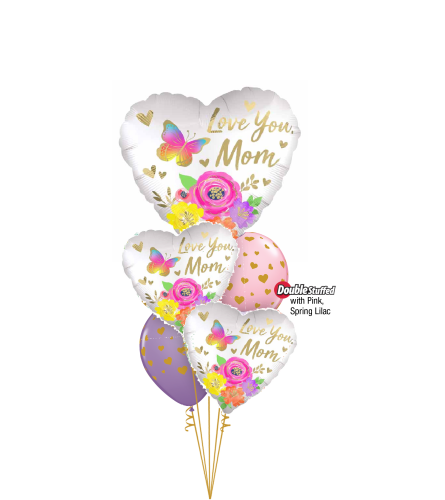 Love You Mom Floral Cheerful Balloon Bouquet