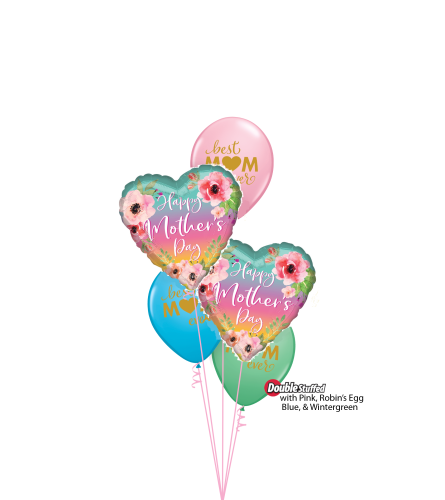 Mom, You're Loved Classic Confetti Balloon Bouquet