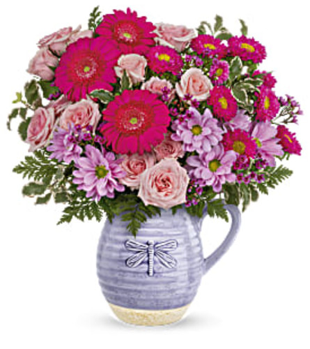 T22M205 Pour On The Lavender - Deluxe. An arrangement by Blossoms On The Trail.