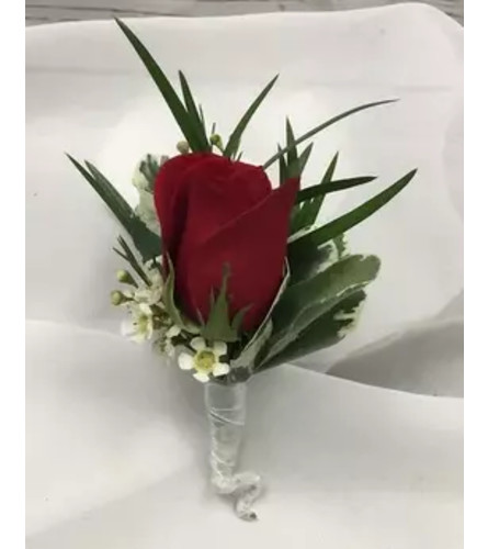 Red Rose Boutonniere 2023