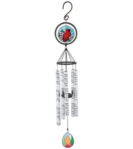 Stained Glass Red Cardinal Wind Chime