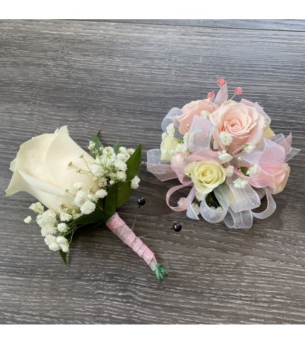 Mini Roses Wrist Corsage Duo