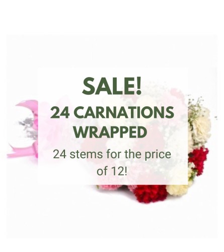 SALE!! 24 Carnations for the Price of 12!