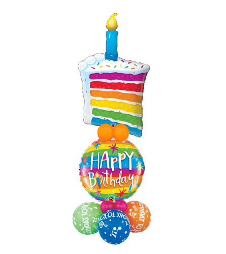 Rainbow Cake Birthday Rainbow Stripe Balloon Luxury Design