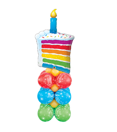 Rainbow Cake Super Square Balloon Column