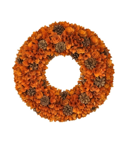 22 Fall Woodchip Wreath. An arrangement by Appleblossoms.