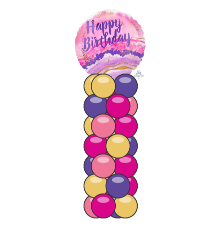 Watercolour Marble Birthday Mini Balloon Column