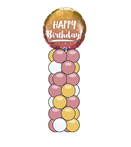 Birthday Rose Gold Mini Balloon Column