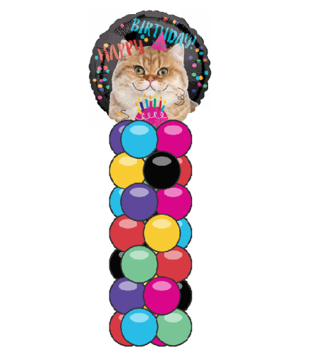 Birthday Cat Mini Balloon Column