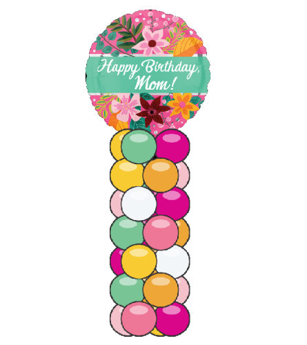 Happy Birthday Mom Mini Balloon Column