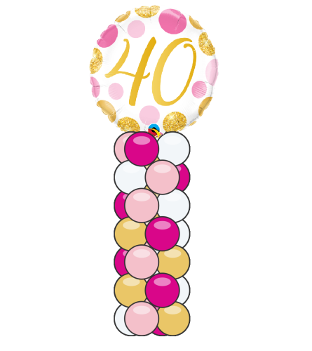 40 Pink & Gold Mini Balloon Column