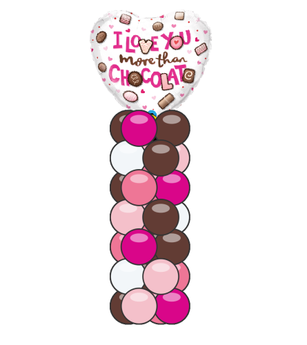 I Love You More Than Chocolate Mini Balloon Column