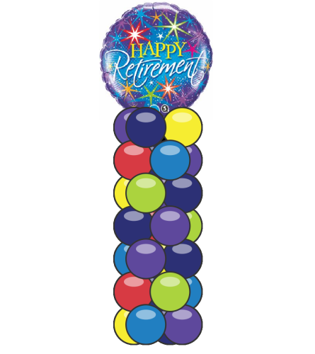 Retirement Colorful Mini Balloon Column