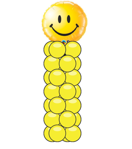 Yellow Smiley Mini Balloon Column