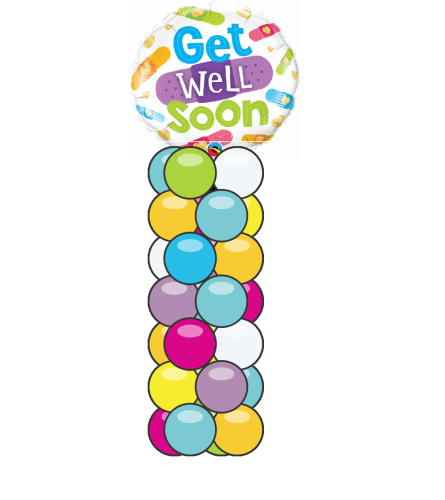 Get Well Soon Bandages Mini Balloon Column