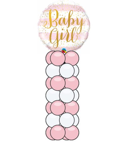 Baby Girl Stripes Mini Balloon Column