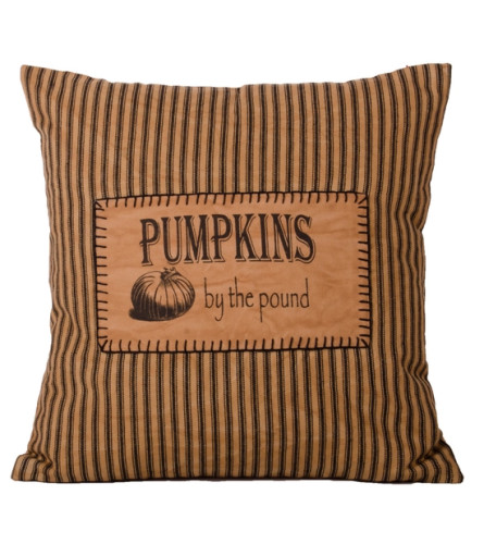 Pumpkins By The Pound Pillow Tea Dyed Black. An arrangement by Appleblossoms.