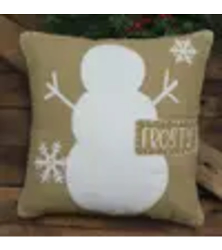 Winter Snowflakes Tan Pillow