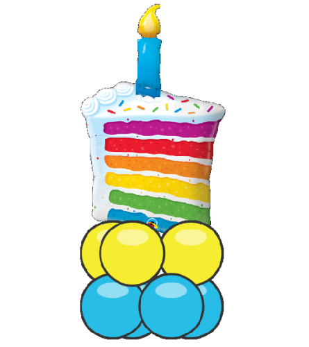 Rainbow Cake Balloon Super Table Topper