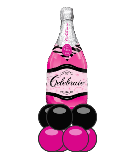 Pink Celebration Bottle Balloon Super Table Topper