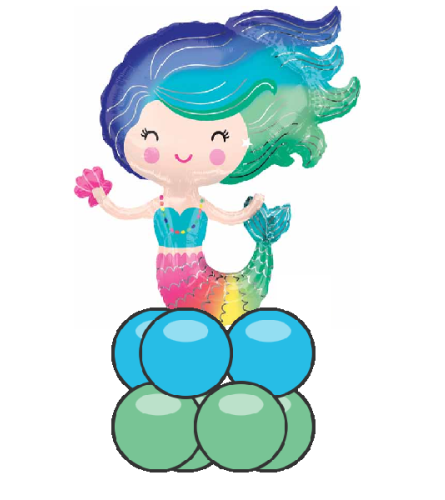 Colourful Mermaid Balloon Super Table Topper