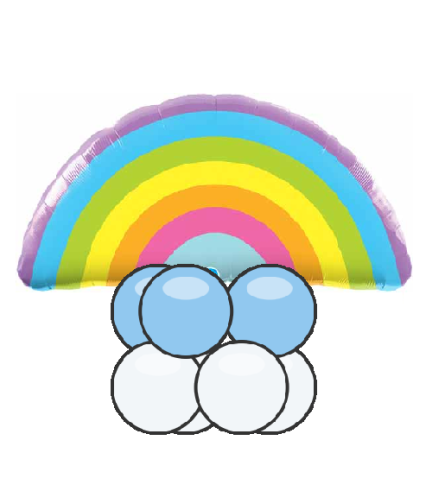 Pastel Rainbow Balloon Super Table Topper