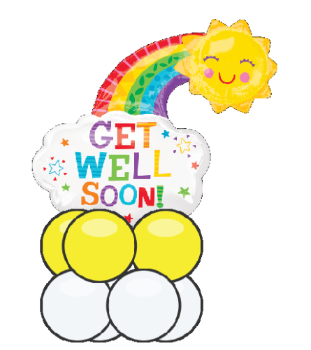 Get Well Soon Rainbow Balloon Super Table Topper