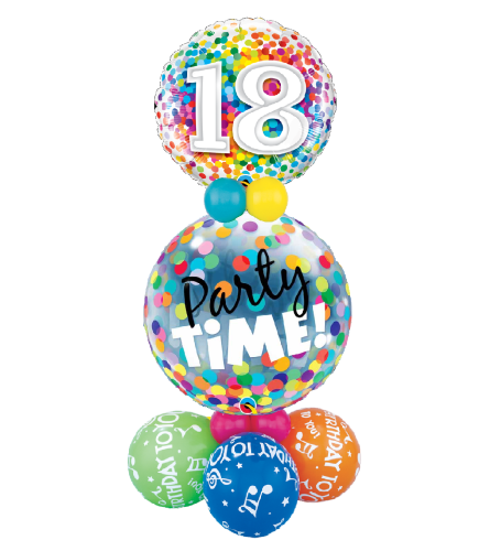 18th Rainbow Confetti Party Time Balloon Luxury Design