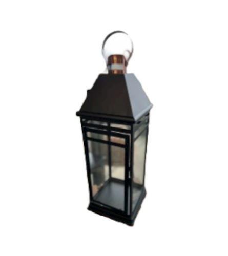 Black Metal Lantern With Bow