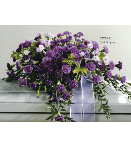 Mixed Purple Carnation Casket Spray(Ctt50-21)