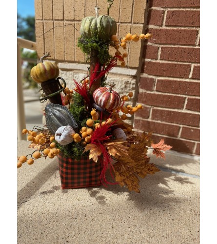 Pumpkin Picnic One of a kind silk arrangement