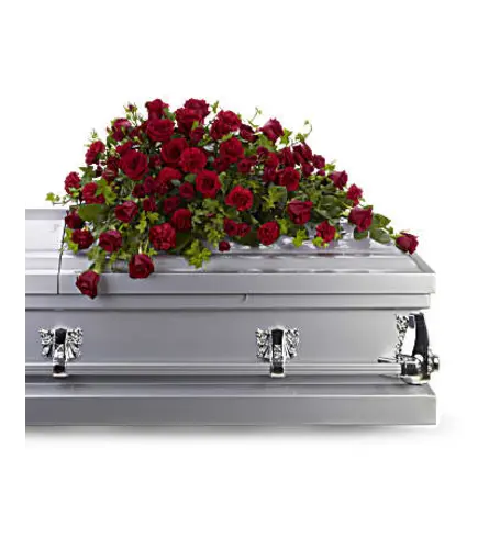 Red Reverence Casket Spray