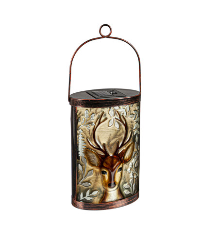 Handpainted Stag Solar Lantern l