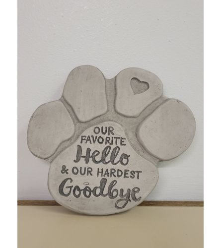 "Hello/ Goodbye" Stone Pawprint