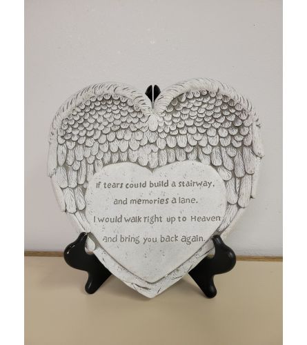 Angel Wing Heart Stepping Stone (Easel not included)