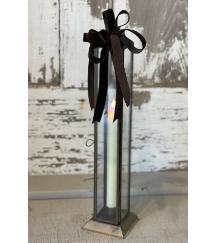 Bronze Lantern with Battery Operated Taper