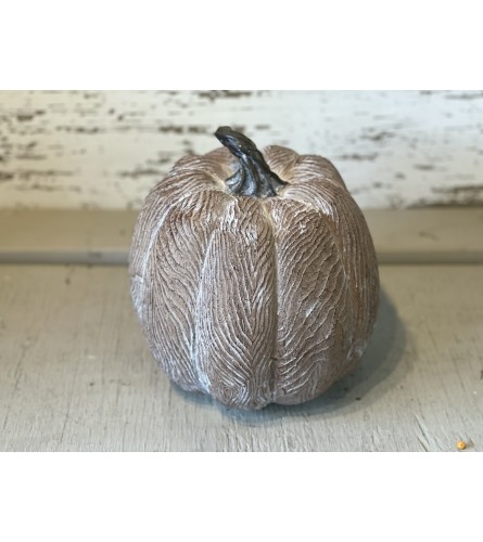 Etched Wooden Pumpkin (tall)