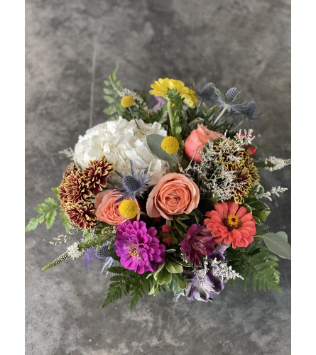 Seasonal Mixed Blooms In Vase