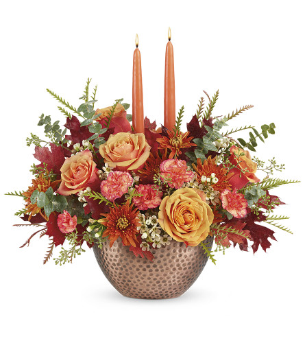 Gleaming Copper Centerpiece by Teleflora