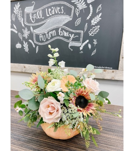 Pumpkin dreams. An arrangement by Grande Prairie Florist.
