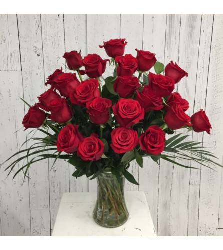 24 Premium Long Stem Red Rose Arrangement