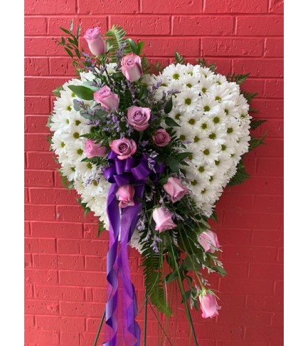 Heart Tribute in Lavender and White