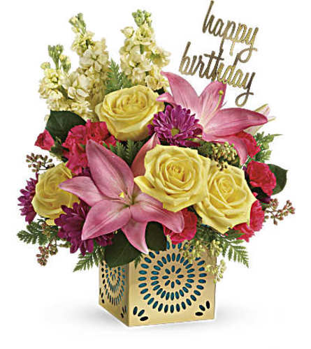 elegant happy birthday flowers