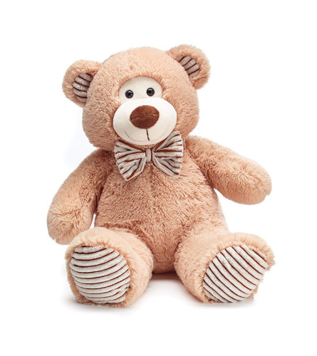 14 Beige Corduroy Bear. An arrangement by Flowers of Jacksonville.