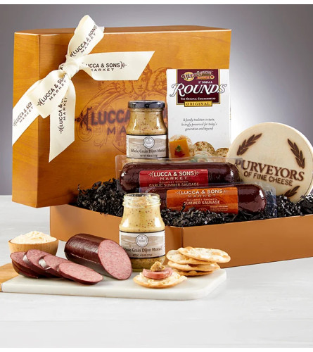 Meat, Cheese, and Wine Gift Box