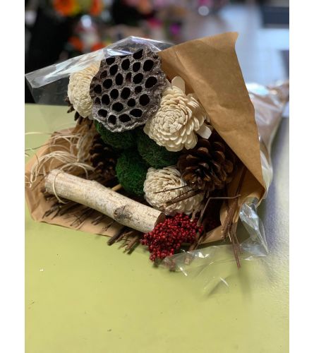 Festive forest Dried Wrapped Bouquet