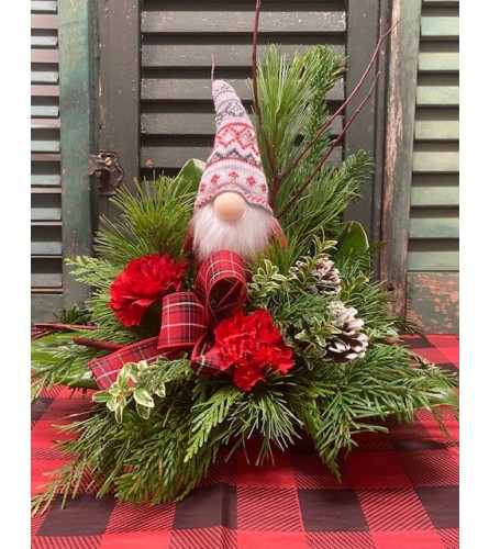 I'll be Gnome for Christmas Fresh Arrangement. An arrangement by Forest Florist.